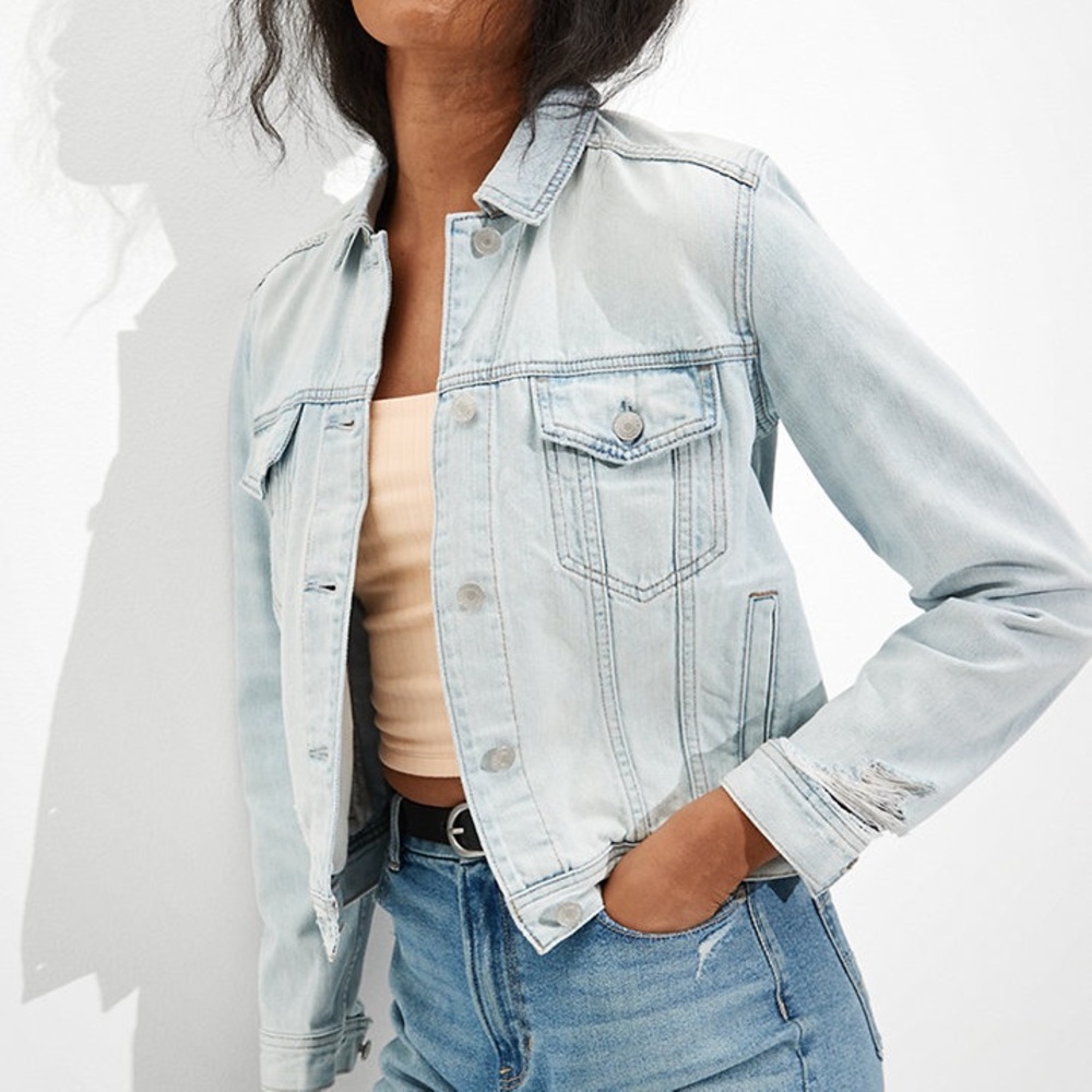 american eagle classic denim jacket - light wash